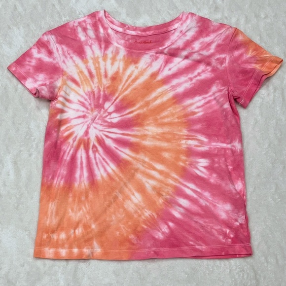 Girls Cat & Jack Pink & Orange Tie-Dye Short Sleeve T-Shirt Size 10/12 - Picture 3 of 4